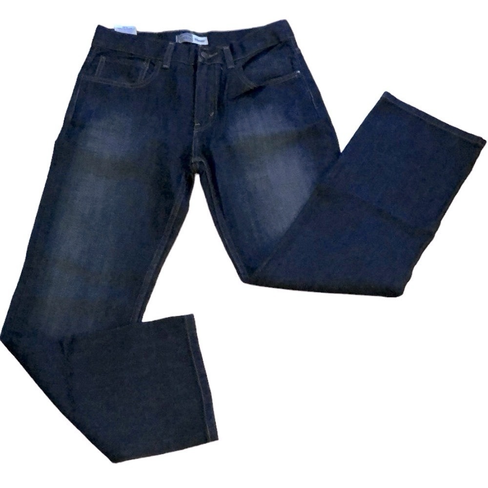 LEVIS STRAIGHT LEG DARK WASH FIVE POCKET DENIM JEANS BLUE GIRLS SIZE 16R